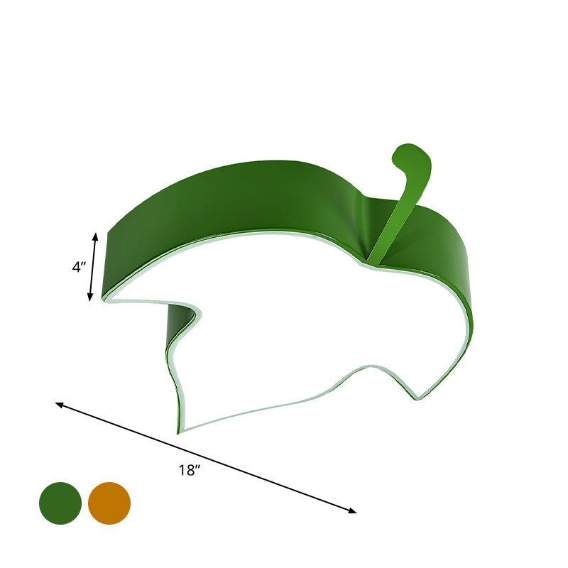 Bambini a foglia di acero a foglia con fiuto a filo acrilico a filo a filo illuminazione ad incasso in giallo/verde