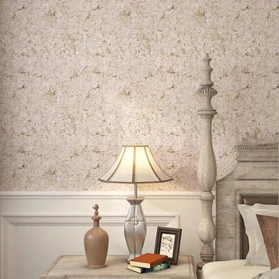 Cement Effect Wallpaper Non-Pasted 21" by 31' Traditional Wall Covering in Mottled Yellow