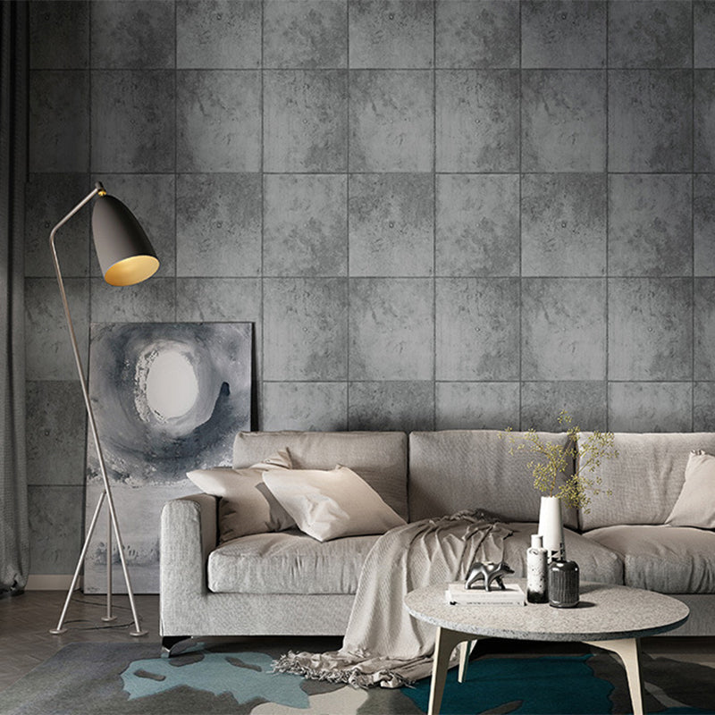 Cement and Rectangle Tiles Wallpaper Non-Pasted , 33'L x 20.5"W