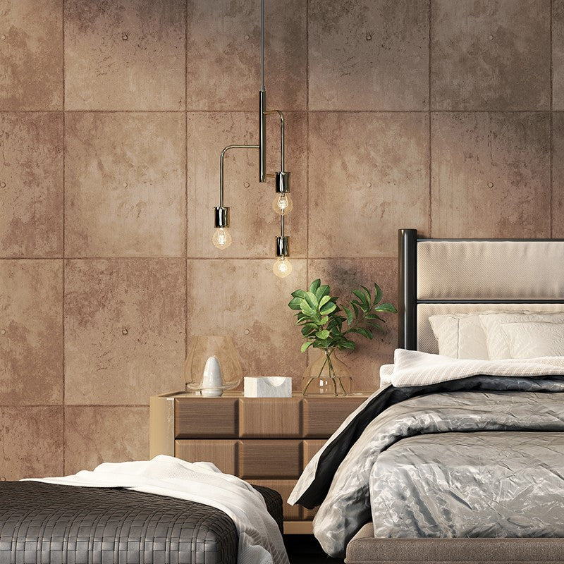 Cement and Rectangle Tiles Wallpaper Non-Pasted , 33'L x 20.5"W