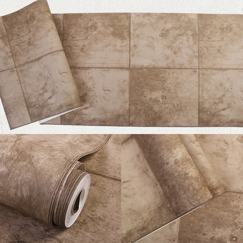 Cement and Rectangle Tiles Wallpaper Non-Pasted , 33'L x 20.5"W