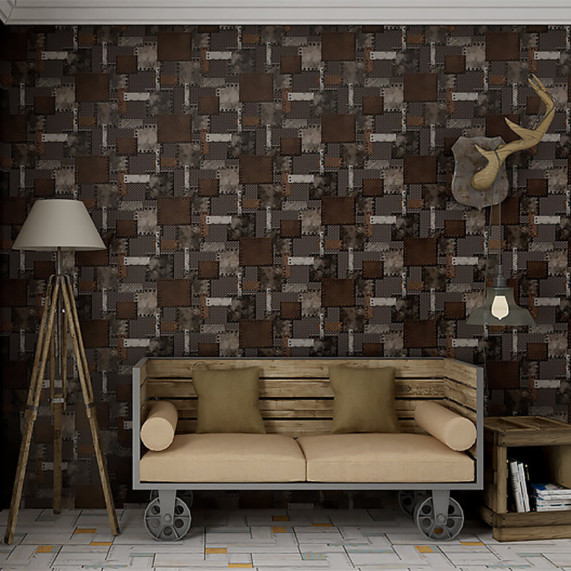 Vinyl 33'L x 20.5"W Nordic Wallpaper Traditional Non-Pasted 3D Rivets and Patches Wallpaper