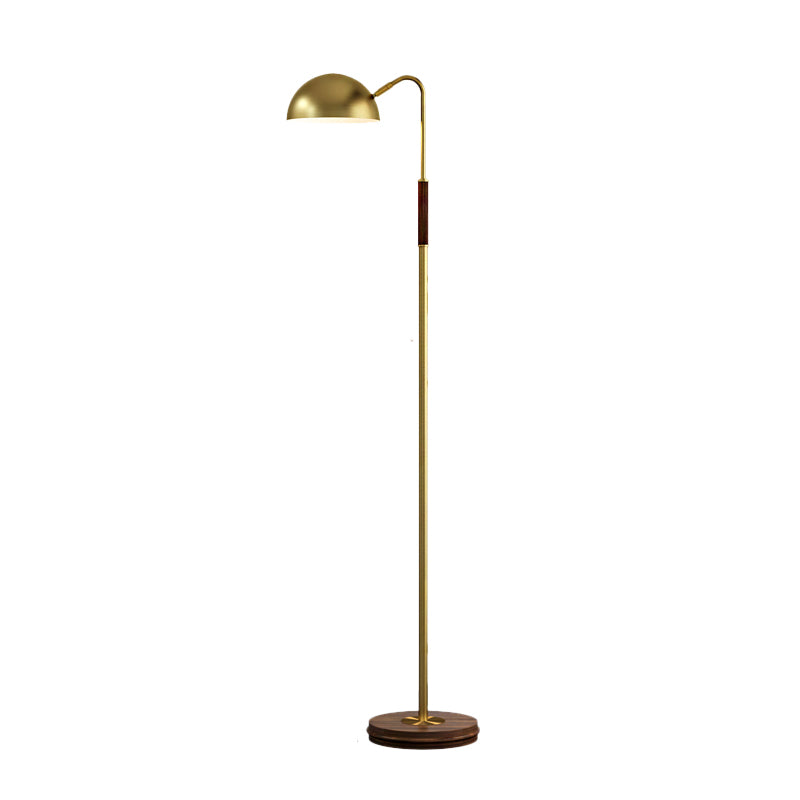 Dome Shade Salon Room Floor Lighting Metal Single Light Light Postmodern Floor Stand Lampe en laiton