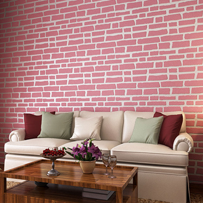 Horizontal Brick Decorative Wallpaper Non-Pasted Fresh Minimalist Wall Decor, 20.5" x 33'