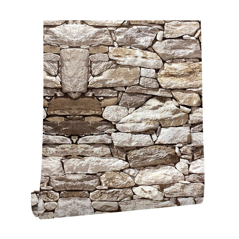 Peel-and-Stick Cobblestone and Rock Wallpaper for Guest Room 17.5-inch x 19.5-foot Retro Wall Decor