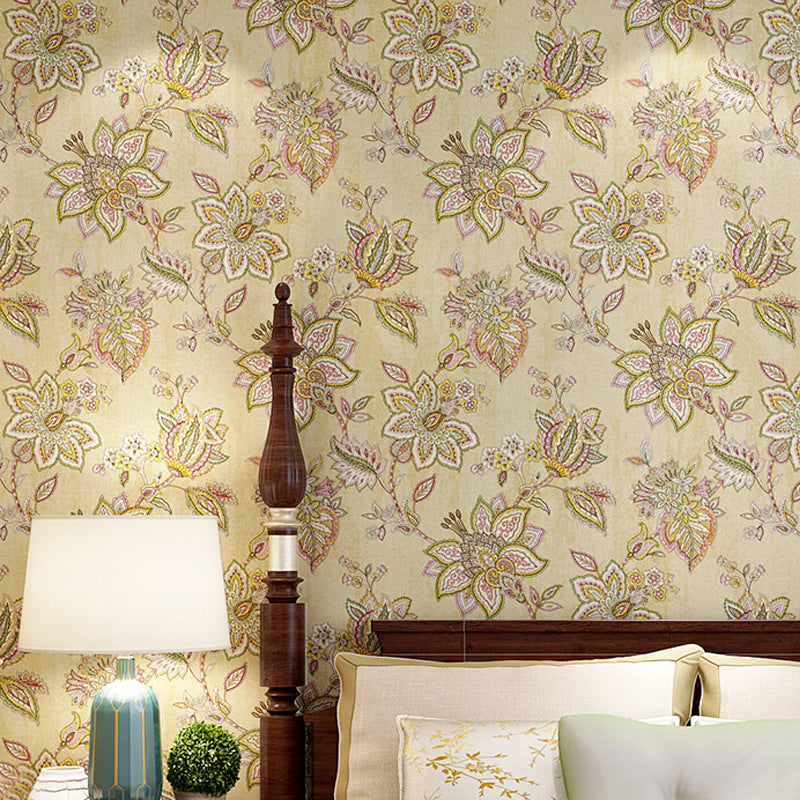 Paper Wallpaper with Pastel Color Blossoms, 33-foot x 20.5-inch