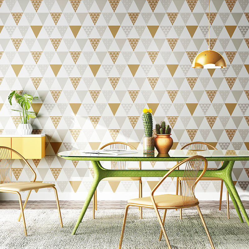 Plaster Contemporary Triangle Wallpaper 20.5"W x 33'L Non-Pasted Wall Decor