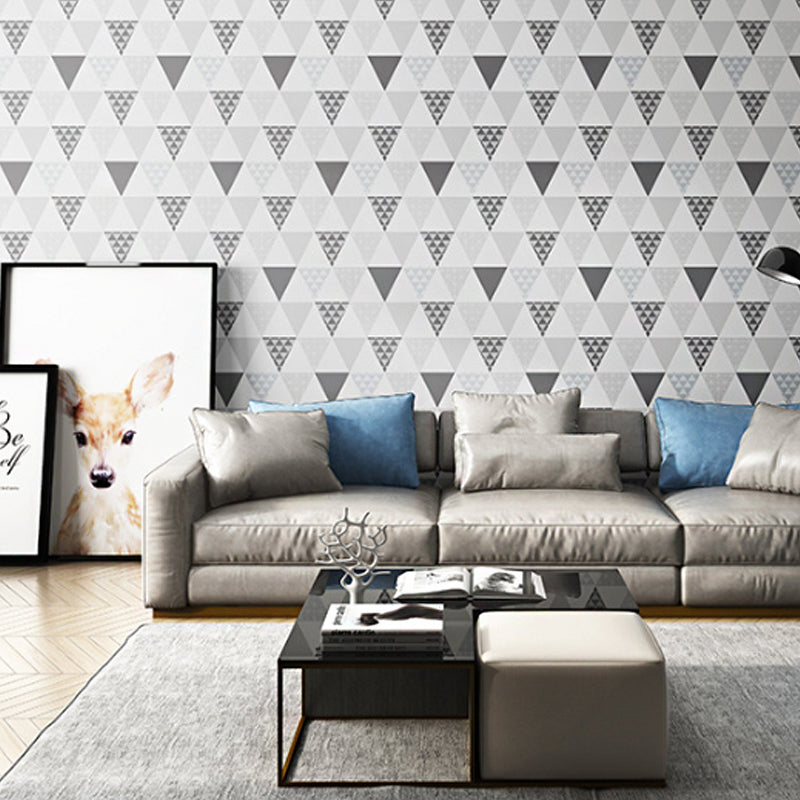 Plaster Contemporary Triangle Wallpaper 20.5"W x 33'L Non-Pasted Wall Decor