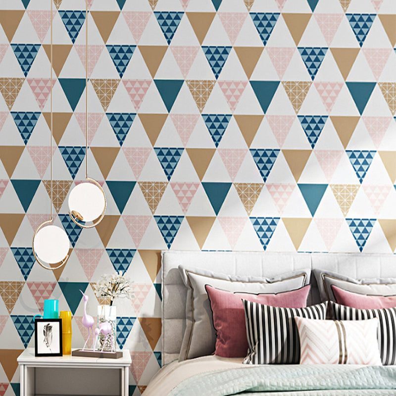 Plaster Contemporary Triangle Wallpaper 20.5"W x 33'L Non-Pasted Wall Decor