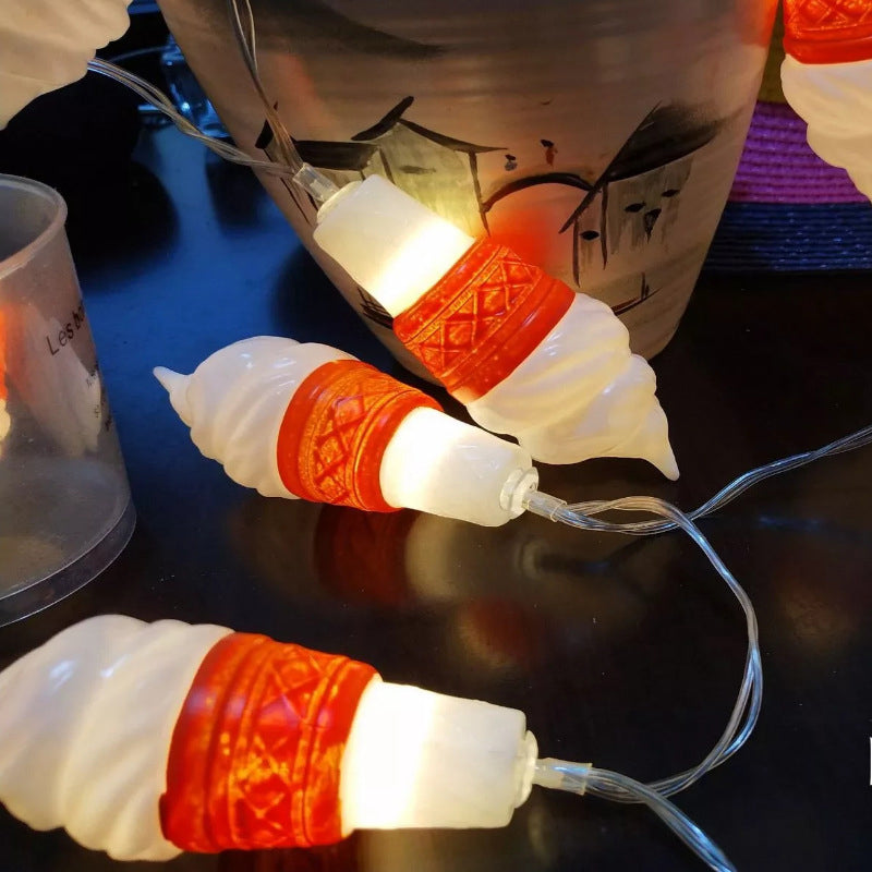 3m Red Ice Cream Light String Nordic 20 Bulbs Plastic USB/Battery LED String Lighting in Warm/White Light