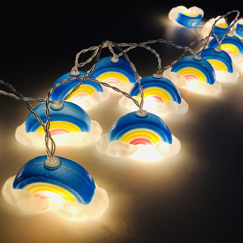 Kids Rainbow String Light Plastic 3M 20 Heads Children's Room LED Christmas Lamp in Blue