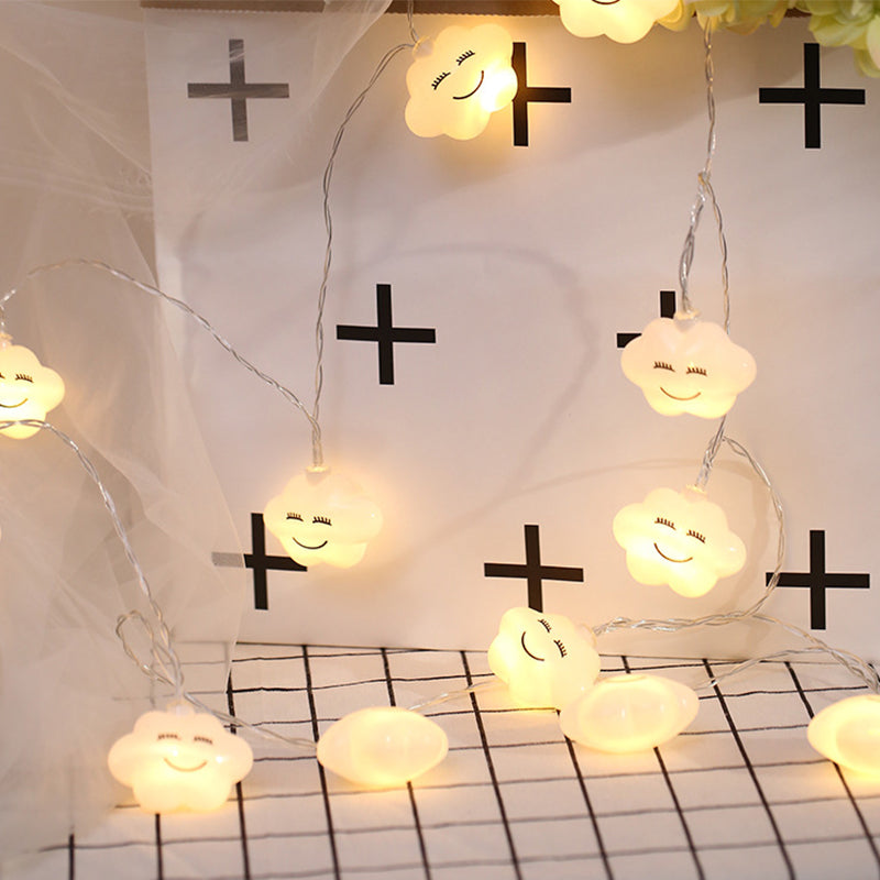 20/40 Heads Lighting String Contemporary White String Light Ideas with Cloud Plastic Shade, 13.1/19.6 Ft