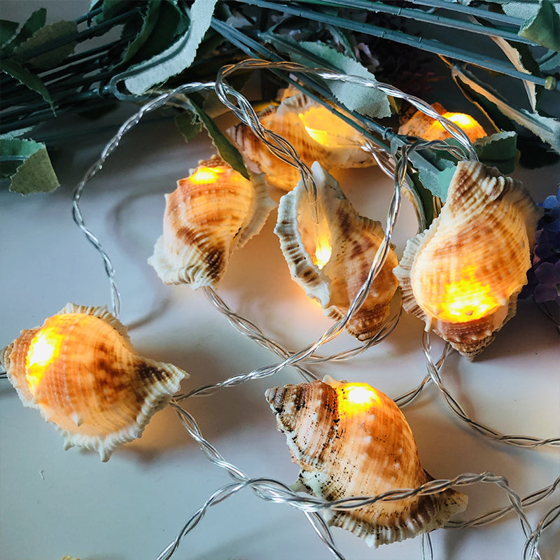 Shell Conch Fiesta Light Simplicity 20 Bulbs 9.8 Ft Long Yellow LED String Lighting with USB Charging