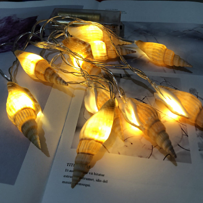 Shell Conch Fiesta Light Simplicity 20 Bulbs 9.8 Ft Long Yellow LED String Lighting with USB Charging