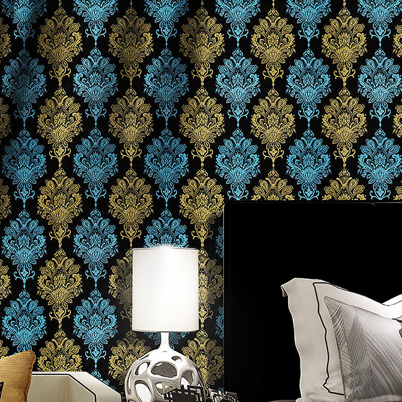 Black Damask Self-Adhesive Wallpaper Waterproof 17.5 in x 19.5 ft