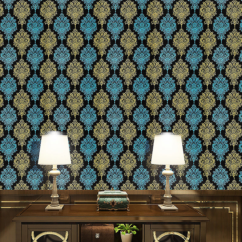 Black Damask Self-Adhesive Wallpaper Waterproof 17.5 in x 19.5 ft