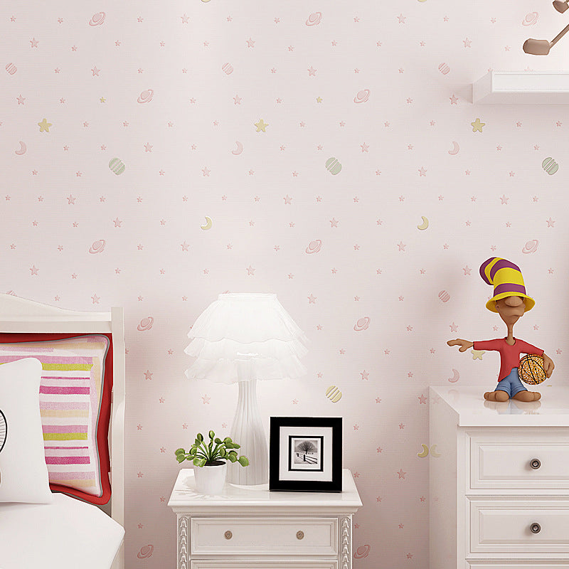 Star and Moon Decorative Wallpaper for Kids 20.5 in x 33 ft Non-Pasted