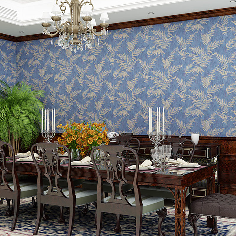 Unique Blue Leaves Wallpaper for Bedroom Non-Pasted 31-foot x 20.5-inch