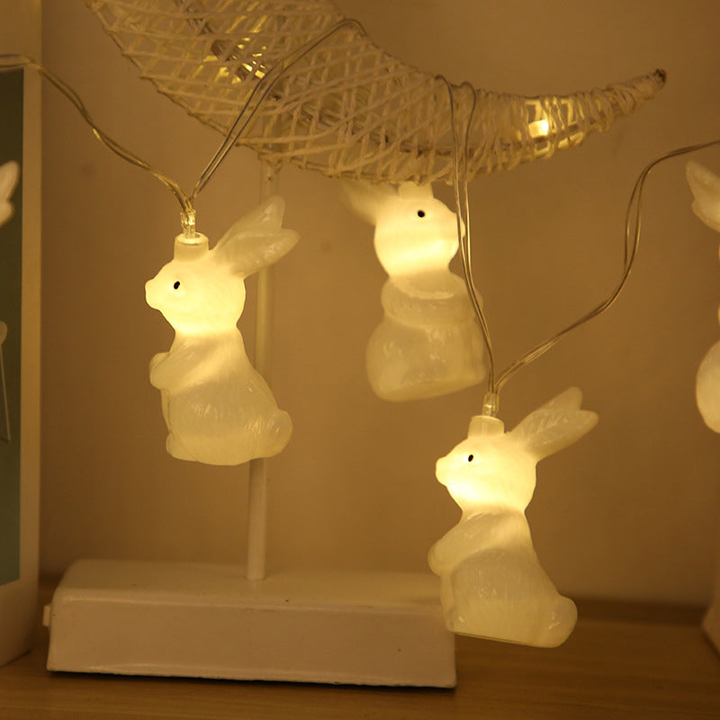 20/40-Light Nursery Lamp String Cartoon White LED Fairy Light String with Rabbit Plastic Shade, 2/4M