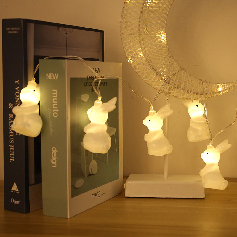 20/40-Light Nursery Lamp String Cartoon White LED Fairy Light String with Rabbit Plastic Shade, 2/4M