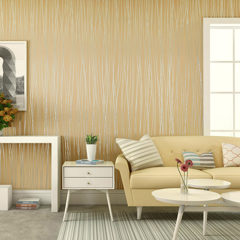 Non-Woven Wallpaper with Pastel Color Stripe and Vertical Line, 31 ft. x 20.5