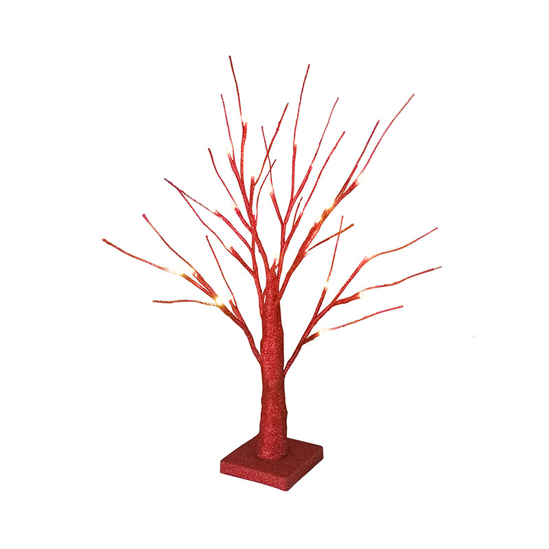 Iluminación de la mesa nocturna del árbol rojo