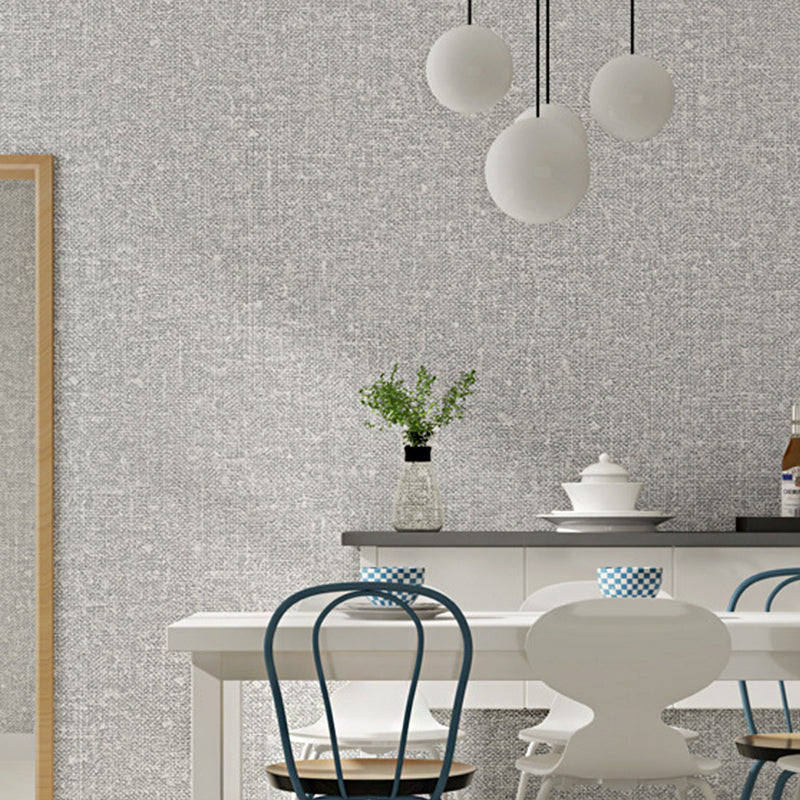 Soft Color Linen Pattern Wallpaper 31'L x 20.5"W Non-Pasted Water-Resistant PVC Wall Covering