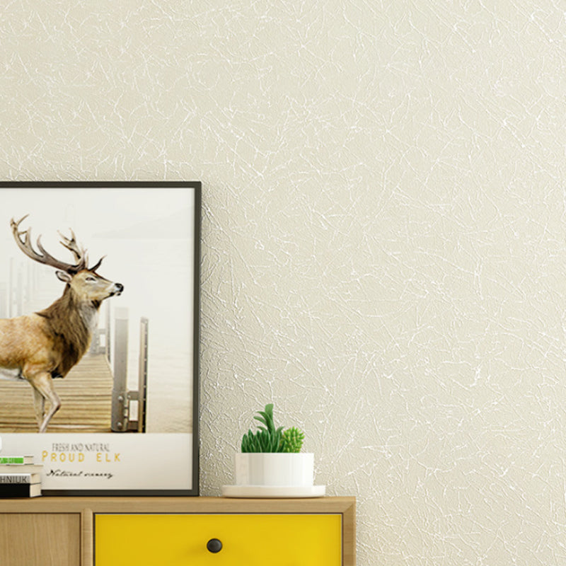 Minimalist Linen PVC Wallpaper Non-Pasted Wall Decor in Plain Color, 31'L x 20.5"W