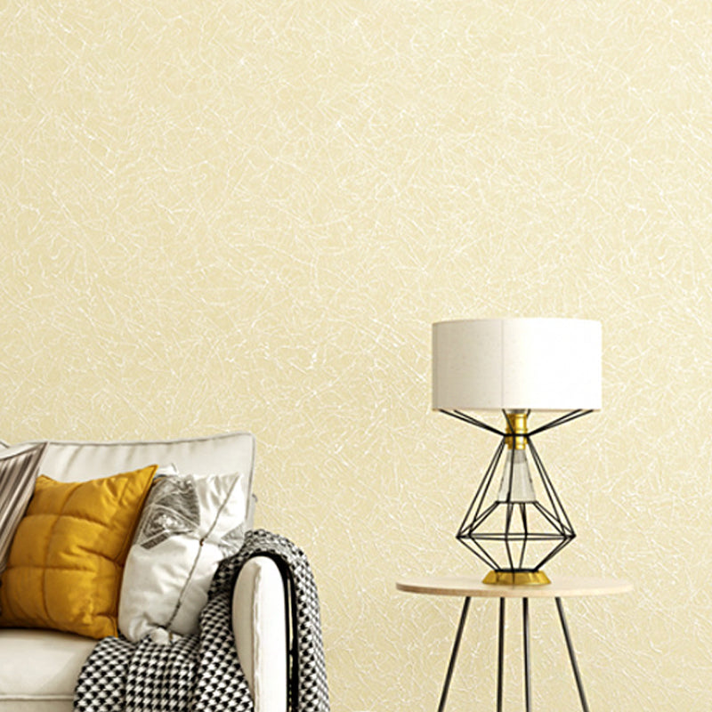 Minimalist Linen PVC Wallpaper Non-Pasted Wall Decor in Plain Color, 31'L x 20.5"W