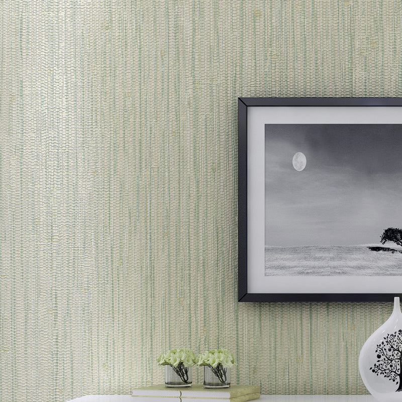 Contemporary Wall Decor Grasswoven Stripe Non-Pasted Wallpaper Roll, 31' x 20.5"