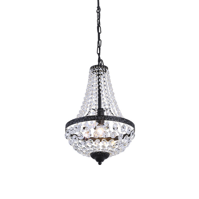 1 bulbe plafond accroche luminaire avec une nuance de panier à la teinte cristal Countryside Restaurant Suspension Light