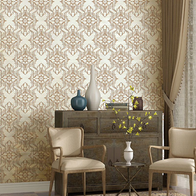 33' by 20.5" Classic Wall Art 3D Visual Damask Design Wallpaper Roll, Non-Pasted