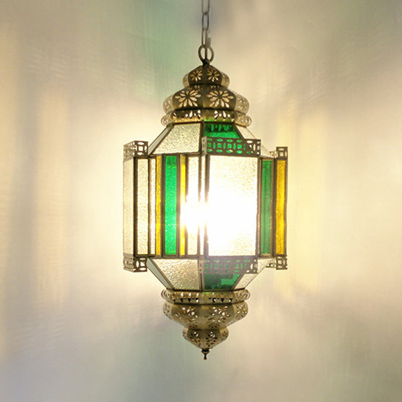 Messing 3 Leuchten Deckenleuchter arabisch gefrostete Glaslaterne Hanghänge anhängender Licht für Veranda