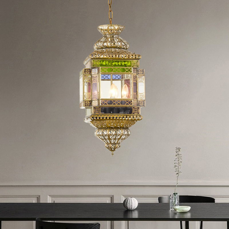 Calcout Restaurant Penderant lampadario in metallo arabo 3 luci in ottone lampada appesa