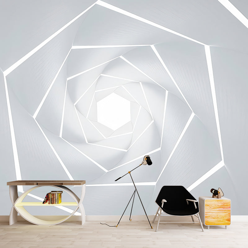 Illustration Style Big Wall Murals, 3D Endocentric Geometries Wall Covering for Gallery, Made to Measure