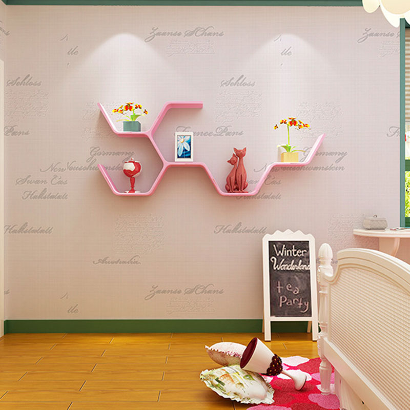 Soft Color Letter Wallpaper Decorative Non-Pasted Wall Covering, 20.5-inch x 31-foot