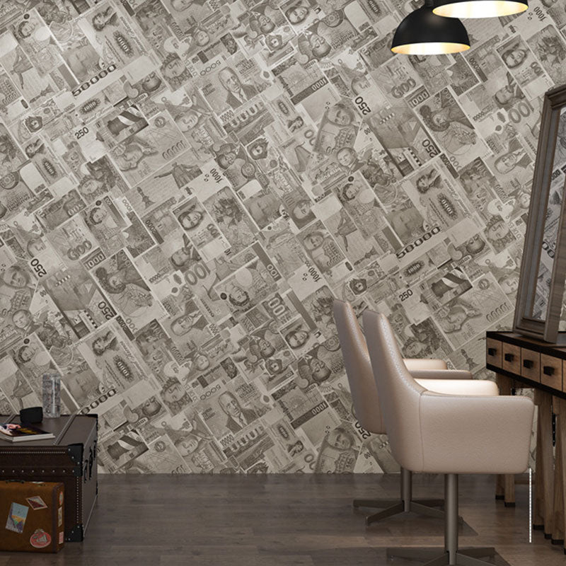Plaster Wallpaper Roll Non-Pasted Greenback Wall Covering in Soft Color, Non-Pasted