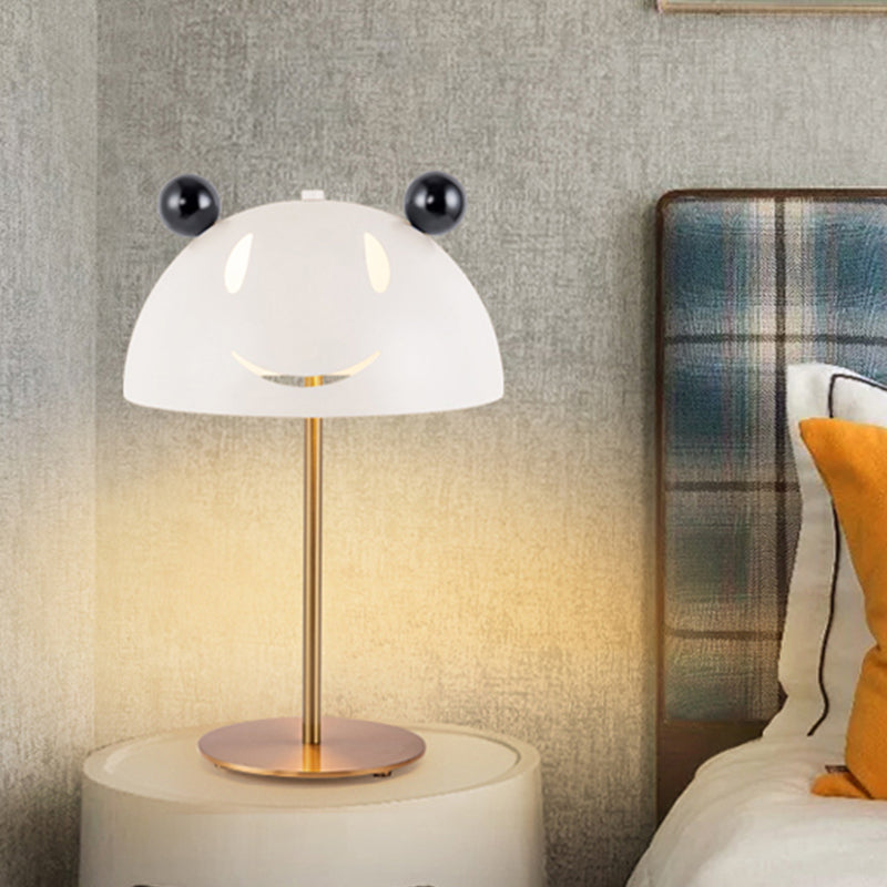 Pink Rabbit/White Panda Night Table Lamp Nordic Style Metal 1 Head Gold Nightstand Light for Bedside