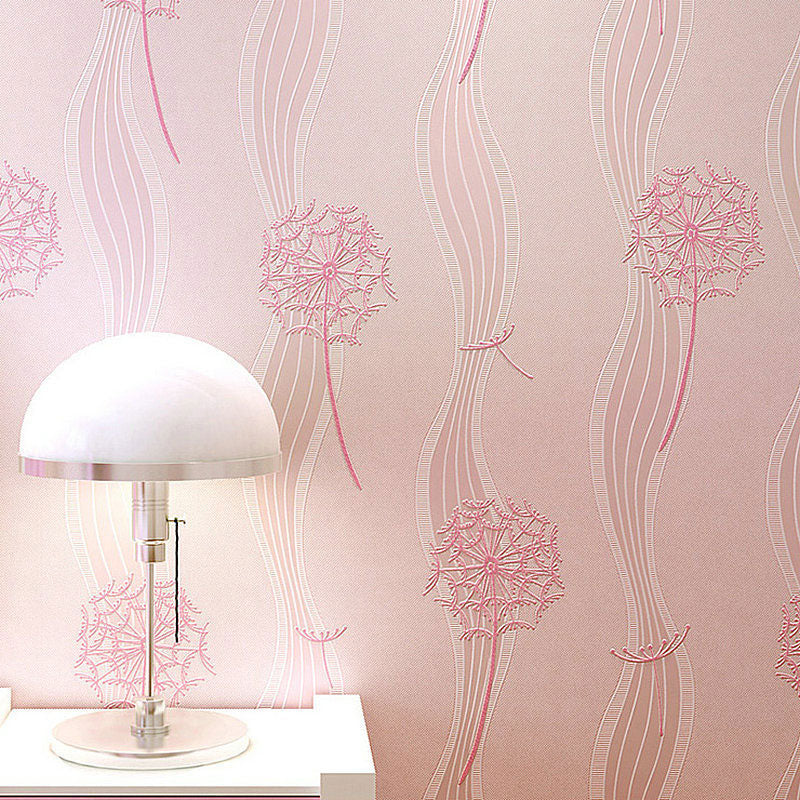 Pastel Color Dandelion Wallpaper 33' x 20.5" Non-Pasted Decorative Wall Covering