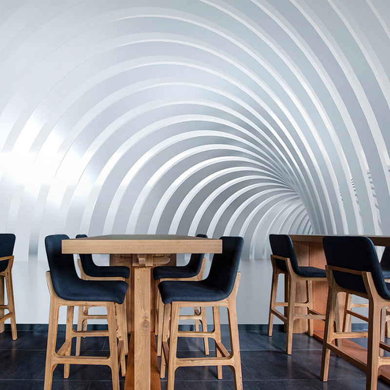 Nordic Modern Wall Art Pastel Color 3D Outstretched Tunnel Big Mural for Coffee Shop and Dress Room