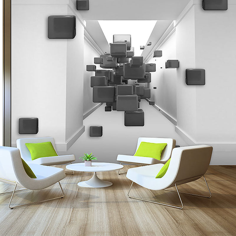 Stain-Resistant Wall Decor 3D Visual Irregular Geometries Custom-Made Contemporary Murals for Living Room