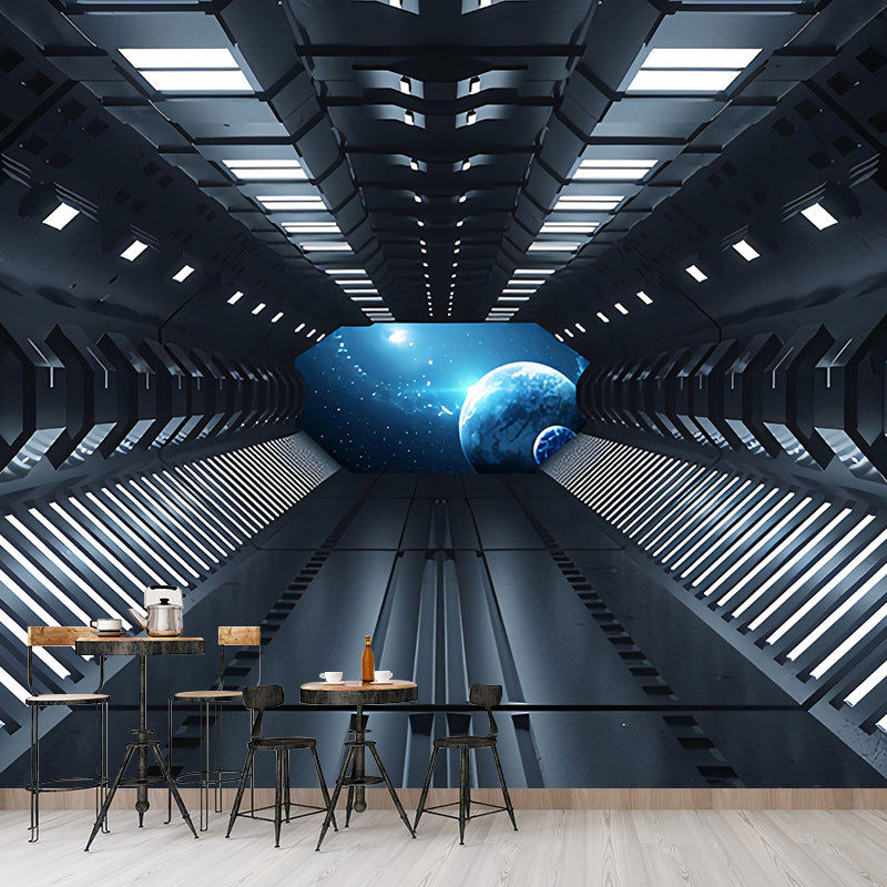 Modern Wall Art for Meeting Room, Black and White 3D Outstretched Tunnel, Made to Measure