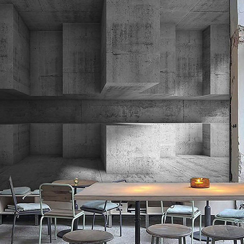 Extra Large Wall Covering Industrial Rustic Cement and 3D Geometries Wall Murals in Pastel Color