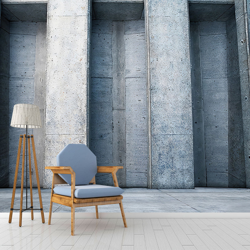 Extra Large Wall Covering Industrial Rustic Cement and 3D Geometries Wall Murals in Pastel Color