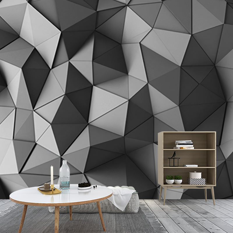 Waterproof 3D Concave-Convex Geometries Mural Wallpaper Customized Industrial Loft Wall Decor for Living Room