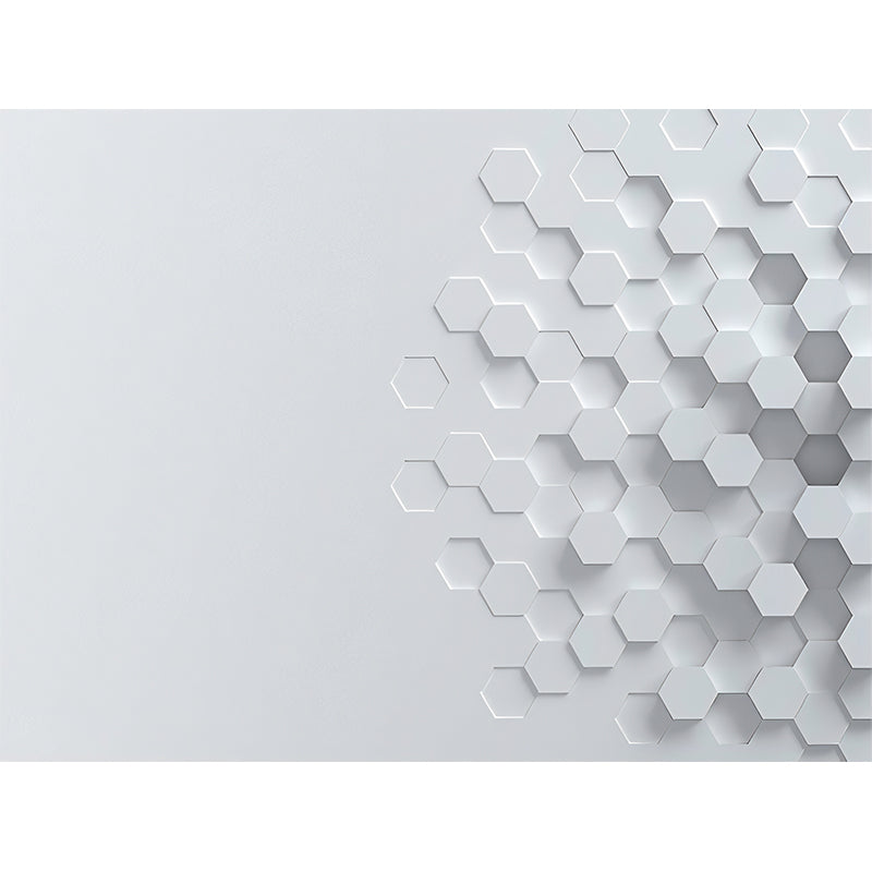 Original Grey 3D Print Hexagon Whole Mural Wallpaper for Coffee Shop and Bar Wall Decor