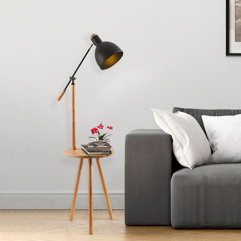 Wit/zwarte afwerking Dubleed Floor Light Modernistische Led Metaal Standel Lamp met verstelbare arm