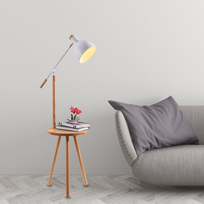 Wit/zwarte afwerking Dubleed Floor Light Modernistische Led Metaal Standel Lamp met verstelbare arm