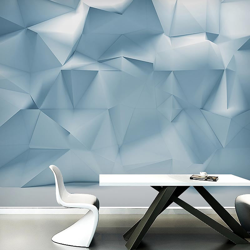 Full Wall Murals for Gallery 3D Irregular Geometries Wall Covering in Industrial Like Color, Stain-Resistant