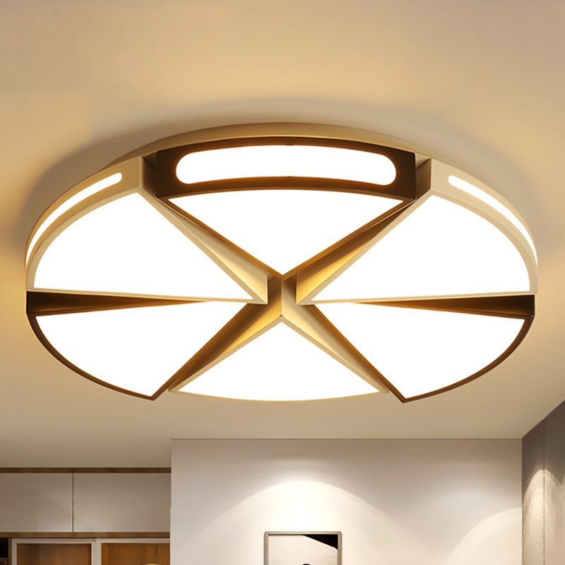 Lampada a Incasso Triangolare con Paralume Rotondo Minimalismo Acrilico Luce Bianca Calda/Luce LED a Sospensione a Incasso per Soggiorno in Nero/Bianco, 16"/19,5"/23,5" W